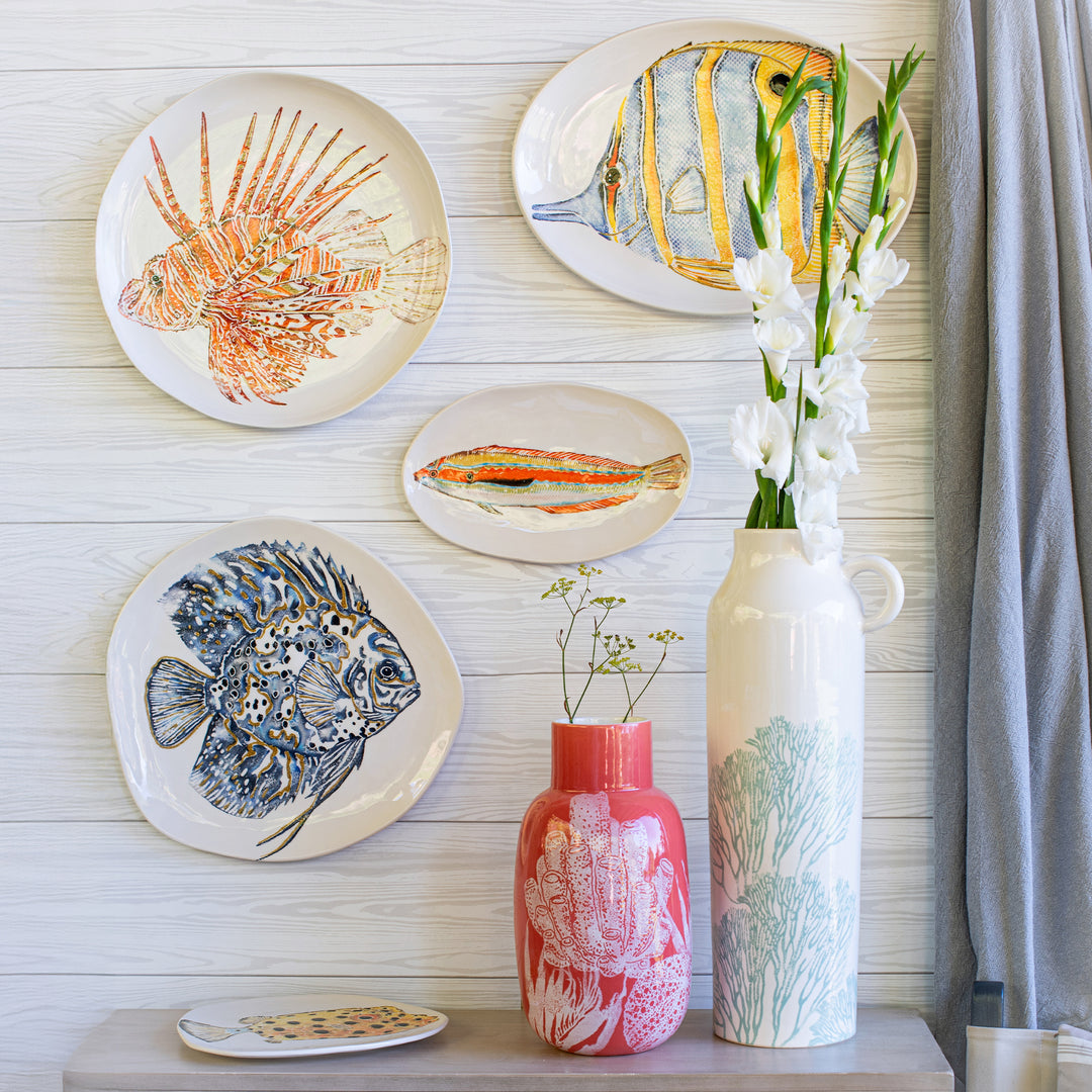 Reef Discus Fish Oblong Round Platter