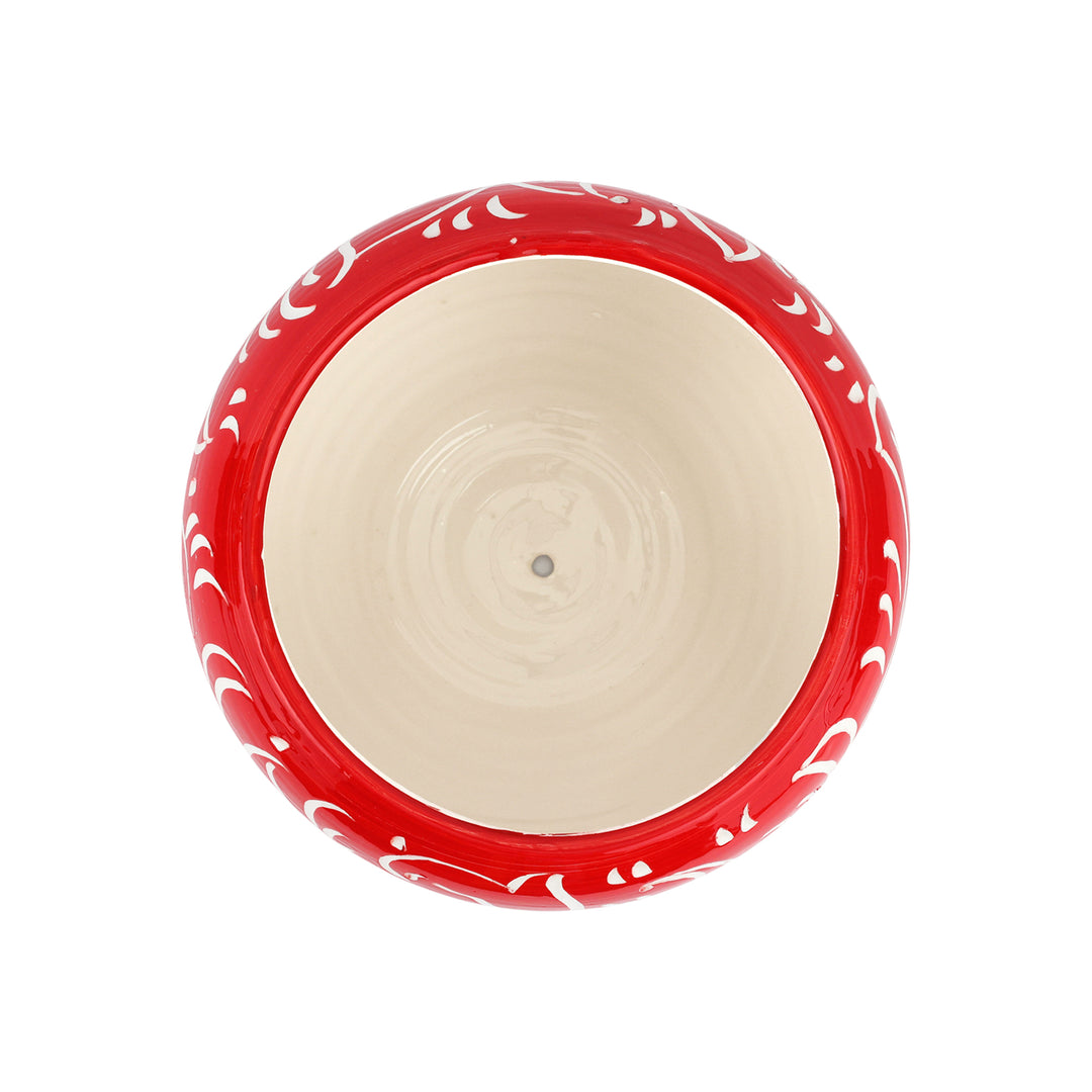 Rustic Garden Red Scroll Medium Planter