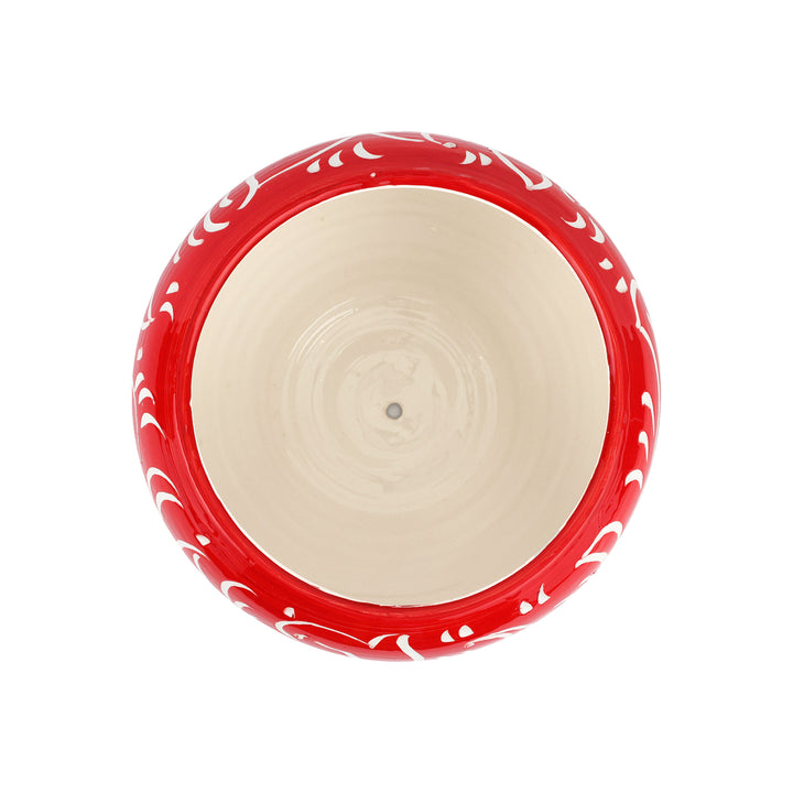 Rustic Garden Red Scroll Medium Planter