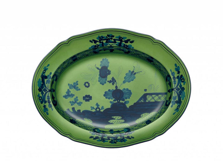 Ginori 1735 Oriente Italiano Malachite Oval Flat Platter