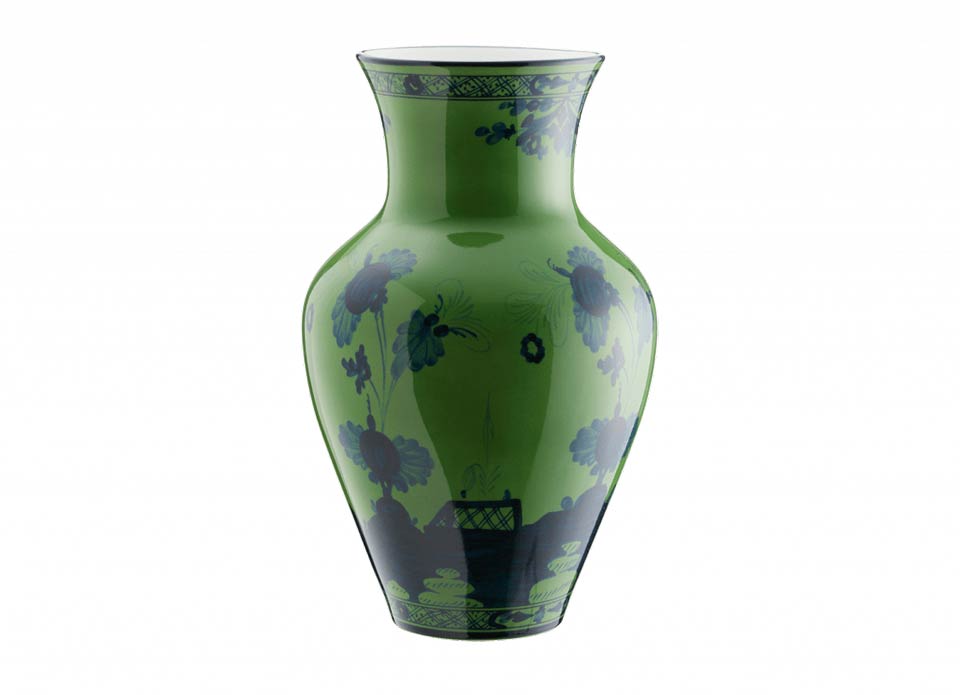 Ginori 1735 Oriente Italiano Malachite Ming Vase, Large
