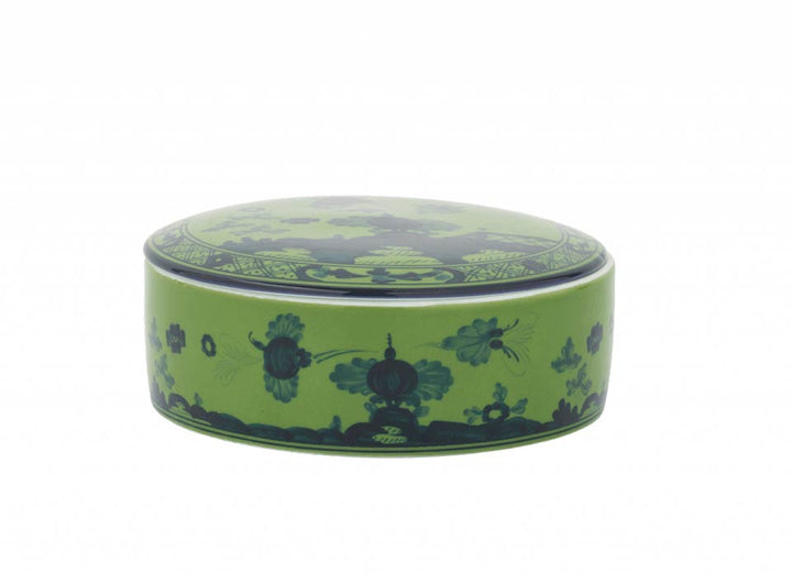 Ginori 1735 Oriente Italiano Malachite Round Box with Cover