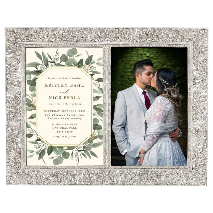 Silver Windsor 4" x 6" Double Frame