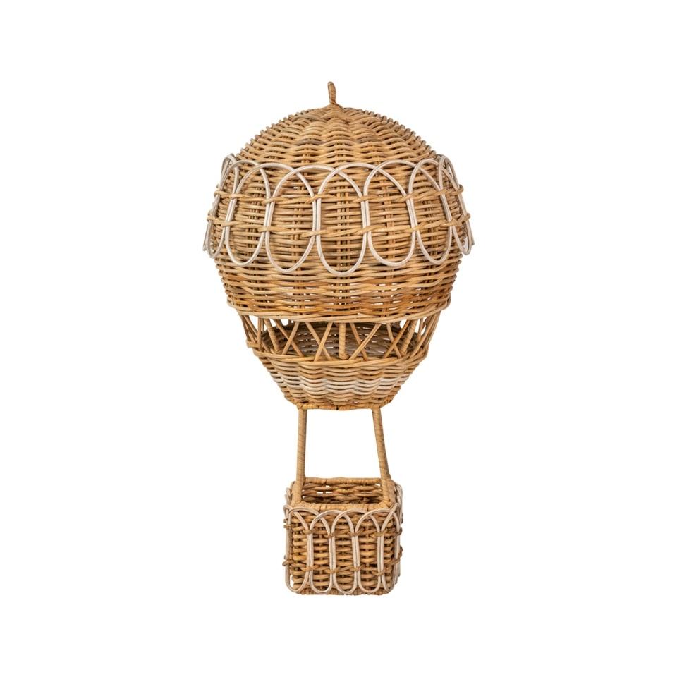 Provence Rattan Whitewash Medium Hot Air Balloon