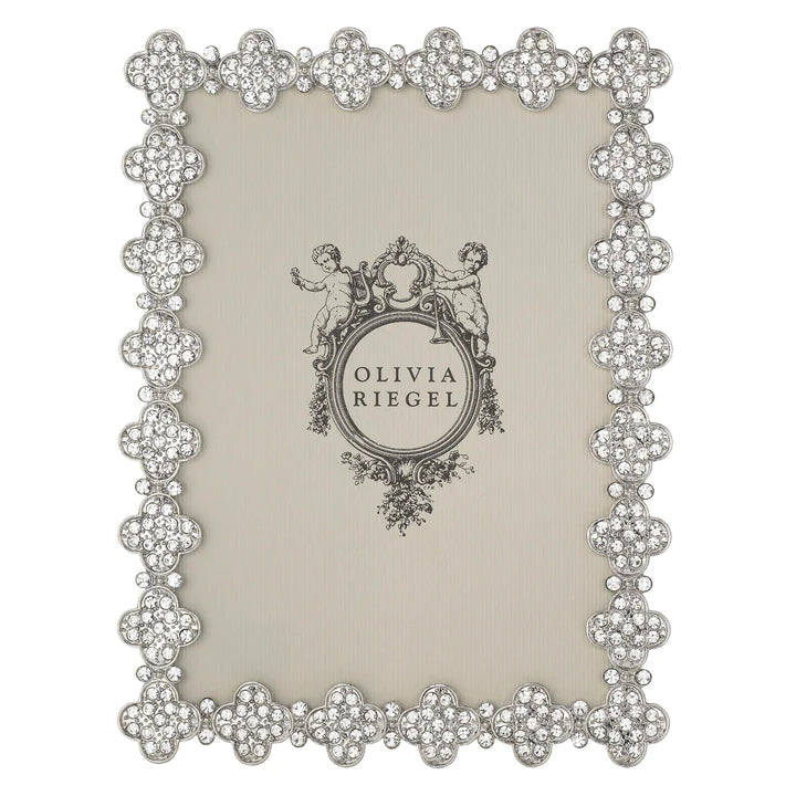 Silver Pavé Clover 5" x 7" Frame