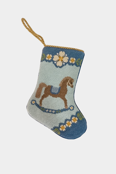Rocking Horse in Blue Bauble Stockings