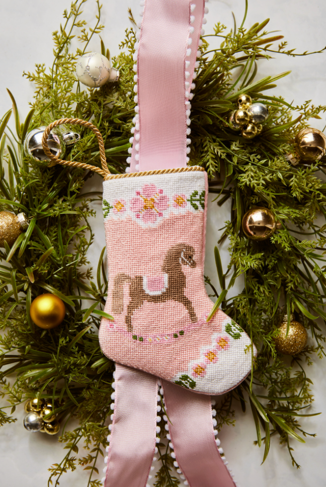 Rocking Horse in Pink Bauble Stockings