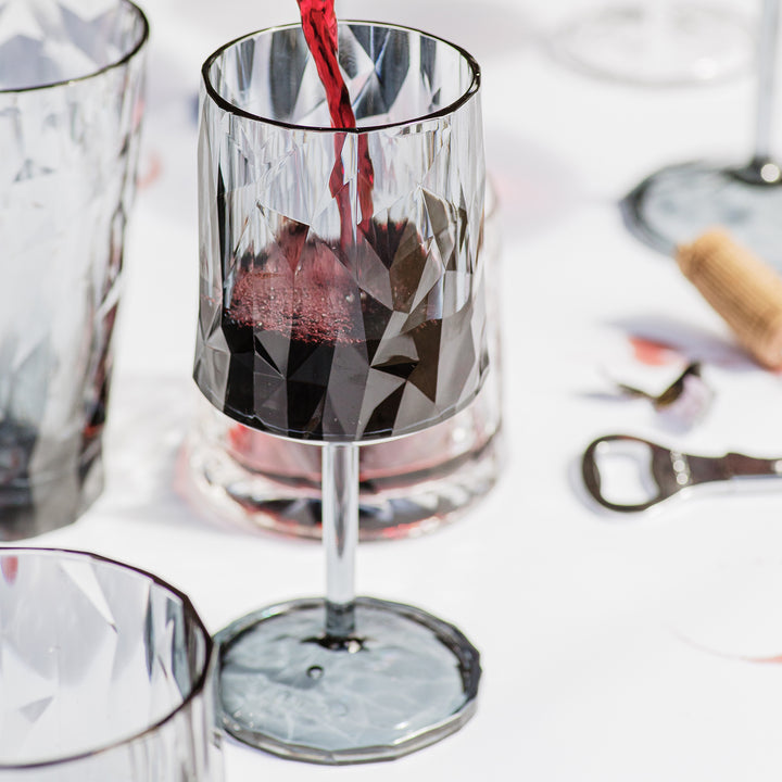 Superglass Smoke Gray Wine Glass