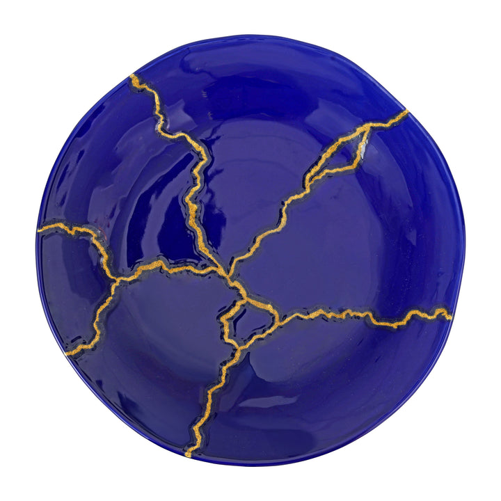 Storia Blue and Gold Round Platter