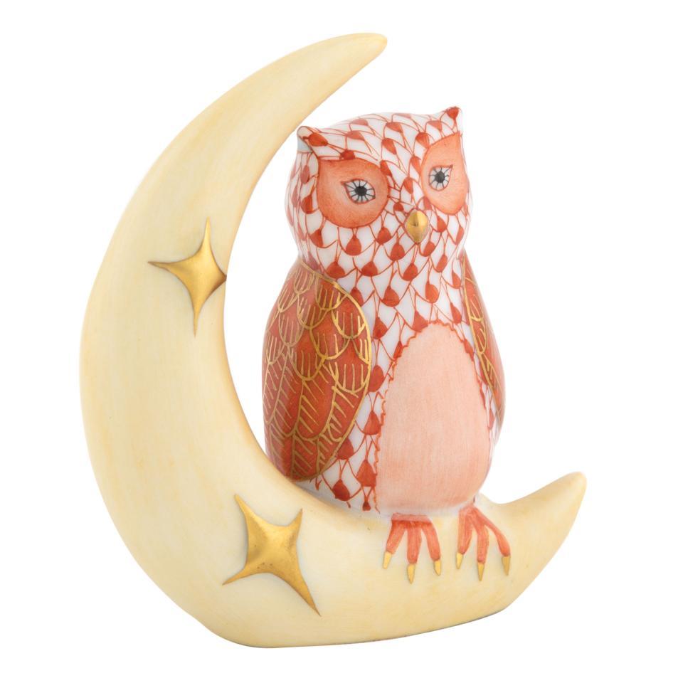 Owl With Crescent Moon
