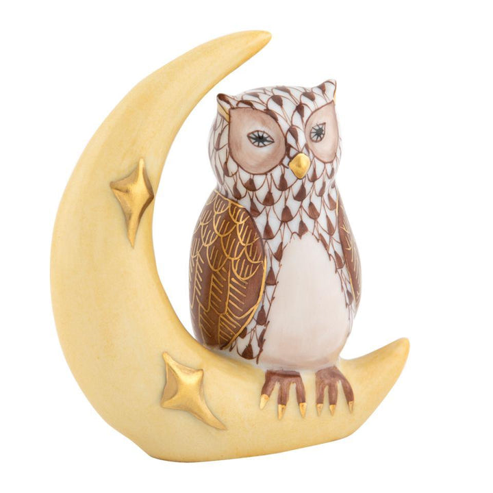 Owl With Crescent Moon