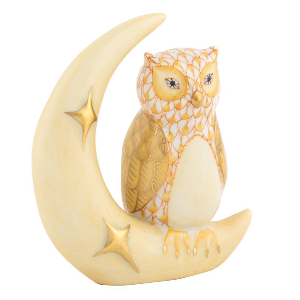 Owl With Crescent Moon