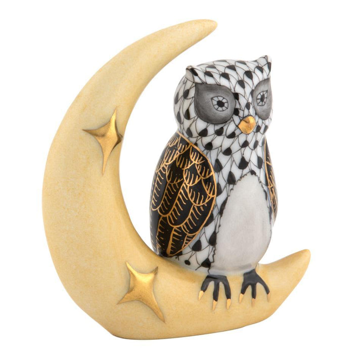 Owl With Crescent Moon