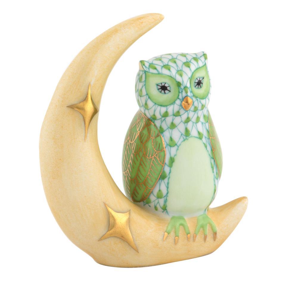 Owl With Crescent Moon