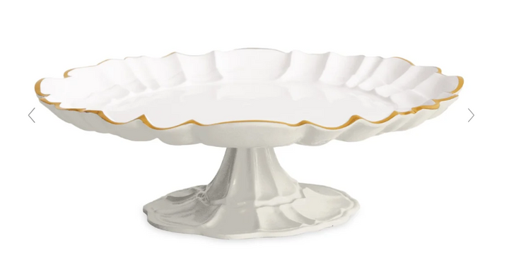 Encanto Tuscany Pedestal Cake Plate (Cream and White)