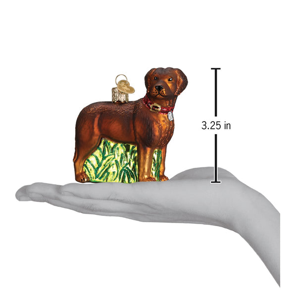 Standing Chocolate Lab Ornament