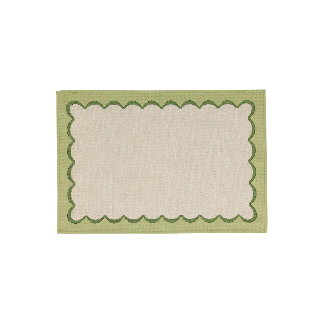 Tavola Green Scalloped Placements Set/4