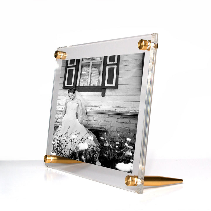 Gold Tabletop Double Panel 8X10 Frame