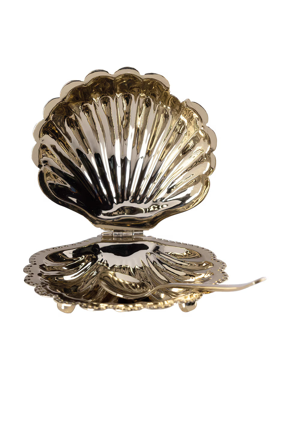 Cap Ferrat Fan Shell Lidded Bowl w/Spoon