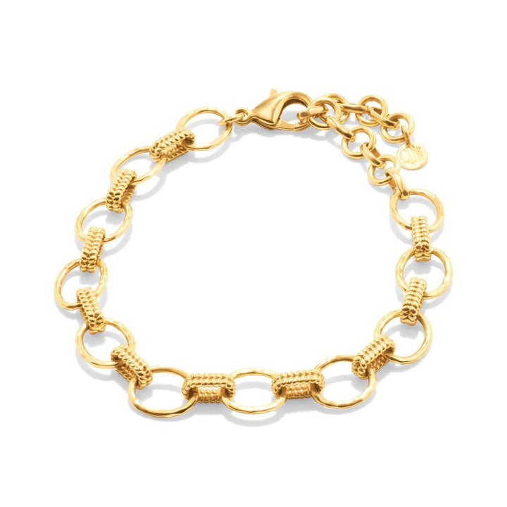 Cleopatra Grande Link Bracelet, 7+1.5" - Gold