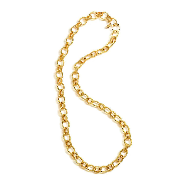 Cleopatra Regal Link Necklace - Gold - 32"