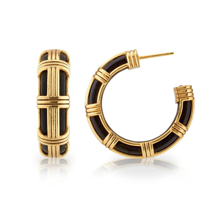 Gaia Cage Hoop Earrings - Ebony