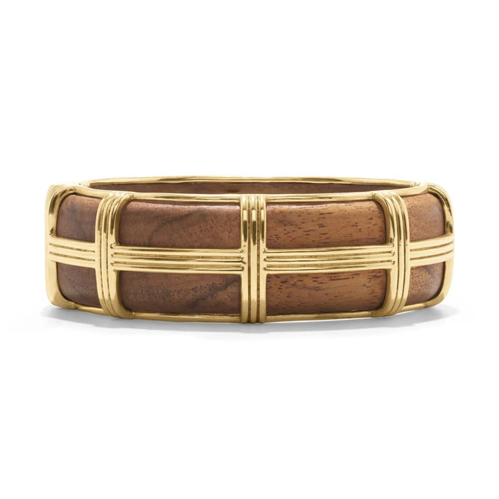 Gaia Hinged Bangle -Teak