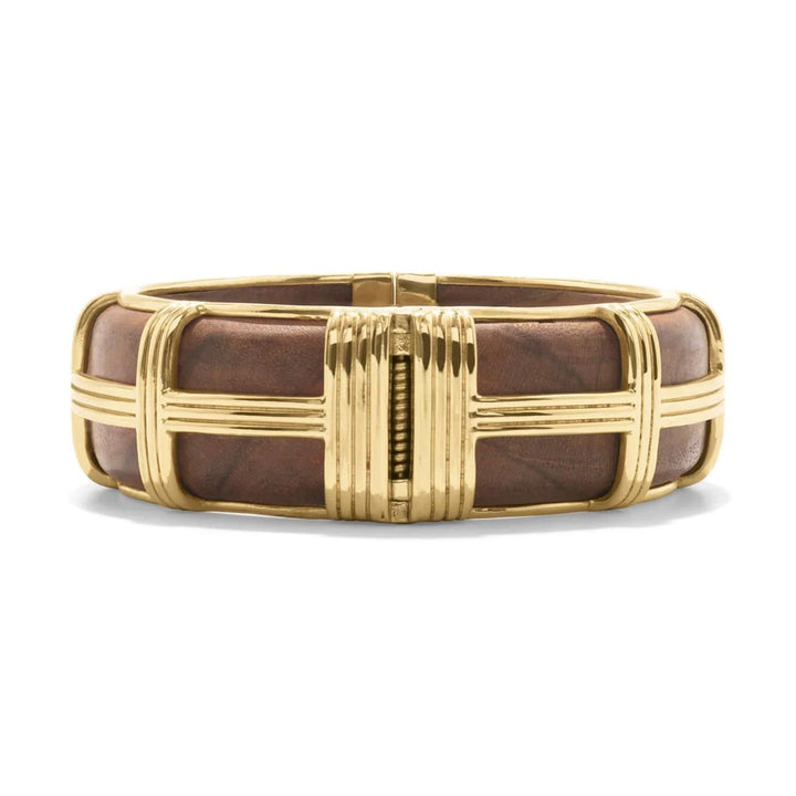 Gaia Hinged Bangle -Teak