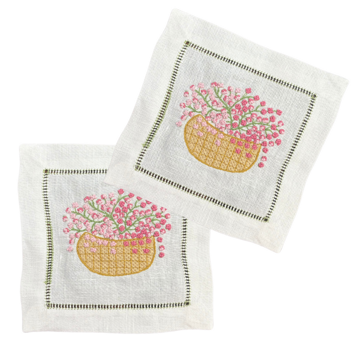 Flower Basket Coaster Set