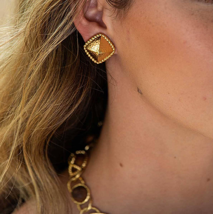 Blandine Clip Earrings- Gold