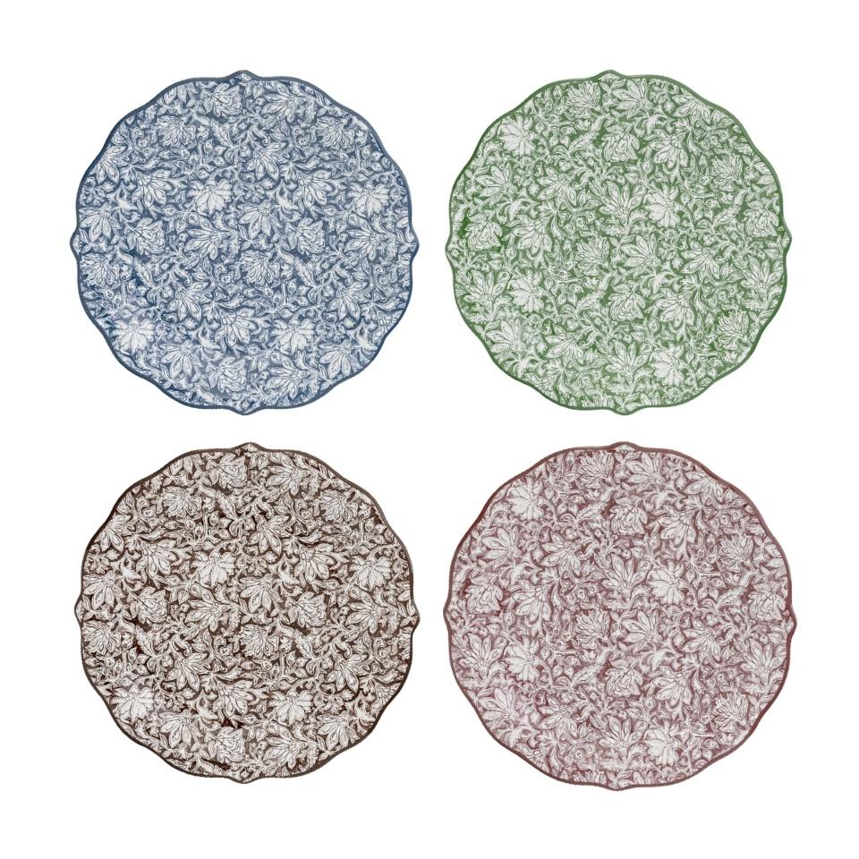 Veronica Beard Bohemian Vine Party Plates, Assorted Set/4