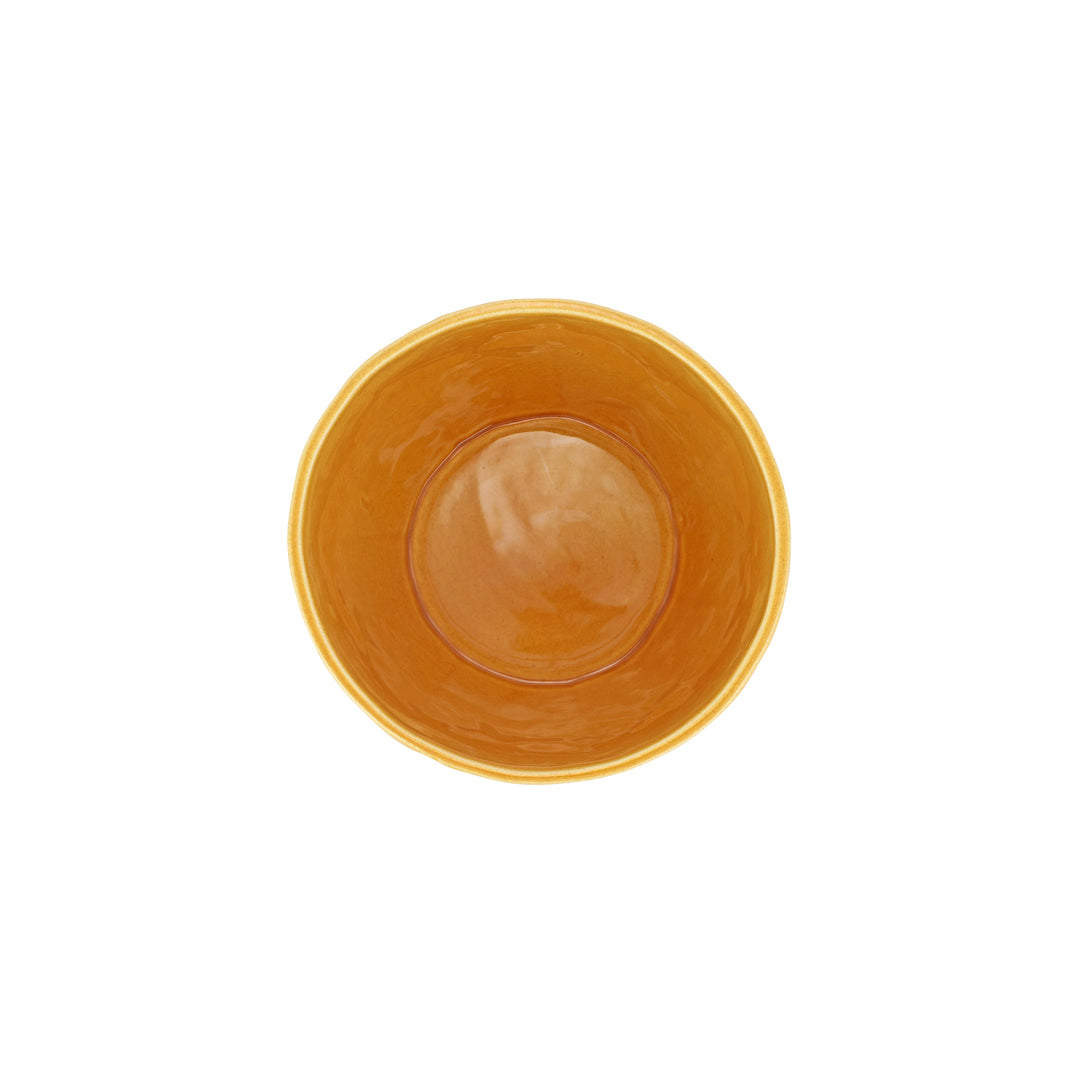 Viva Garden Amber Embossed Leaves Cachepot