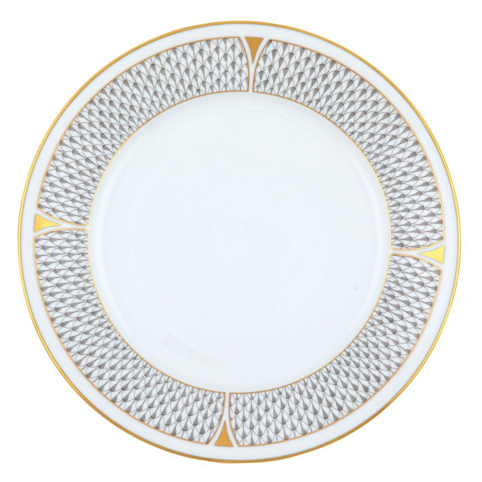 Art Deco Gray Dinner Plate