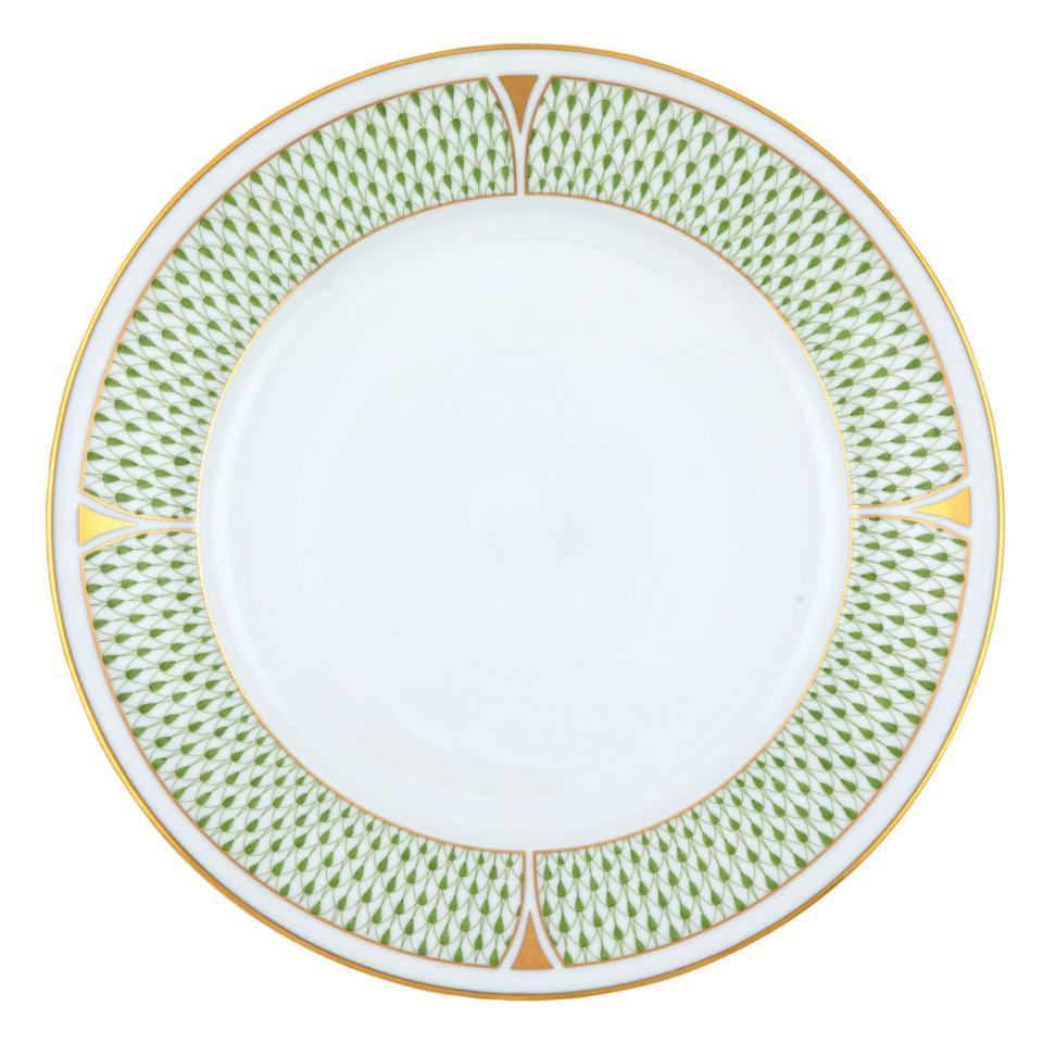 Art Deco Green Dinner Plate