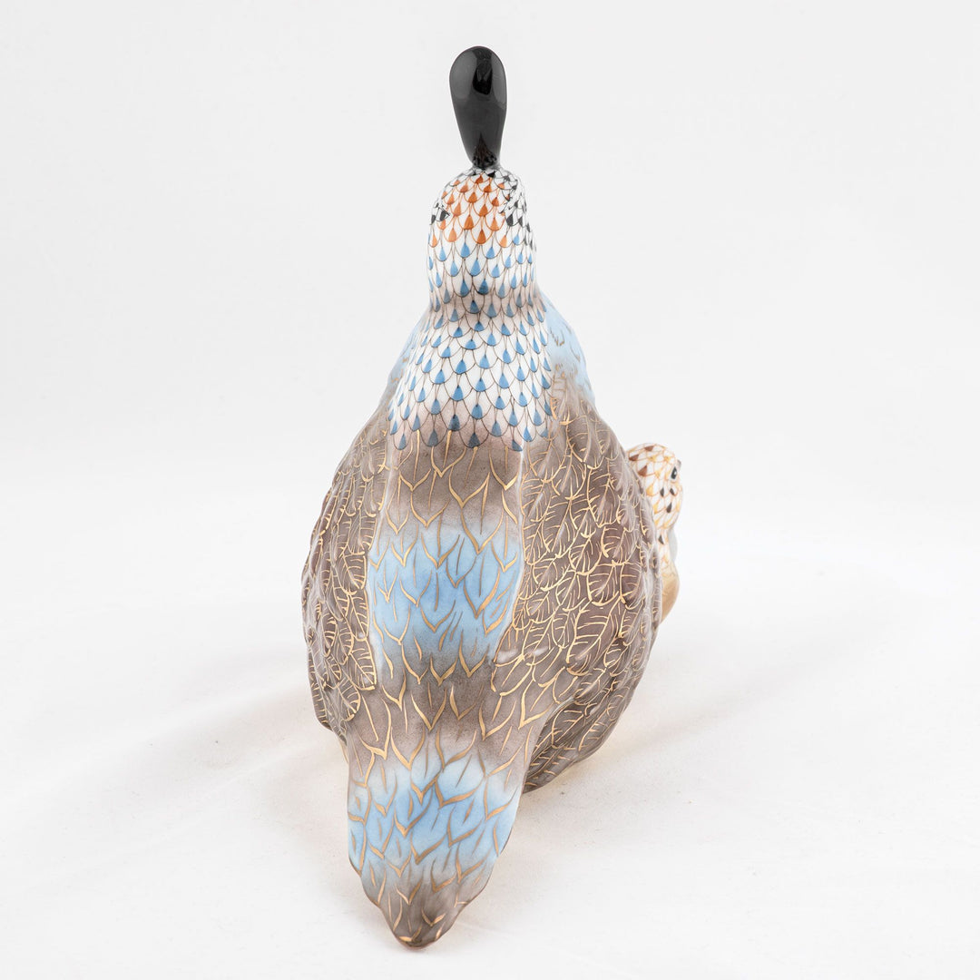 Mother And Baby Quail