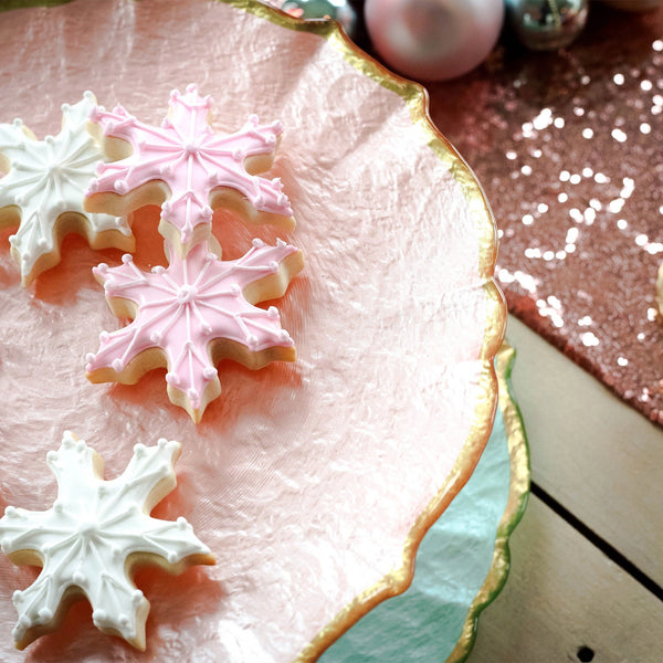 Baroque Glass Pink Service Plate/Charger