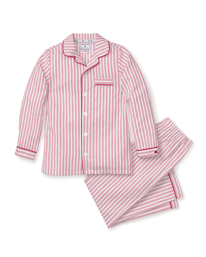 Kid's Antique Red Ticking Pajama Set