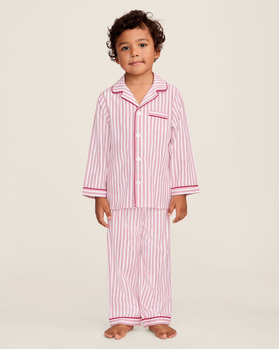 Kid's Antique Red Ticking Pajama Set