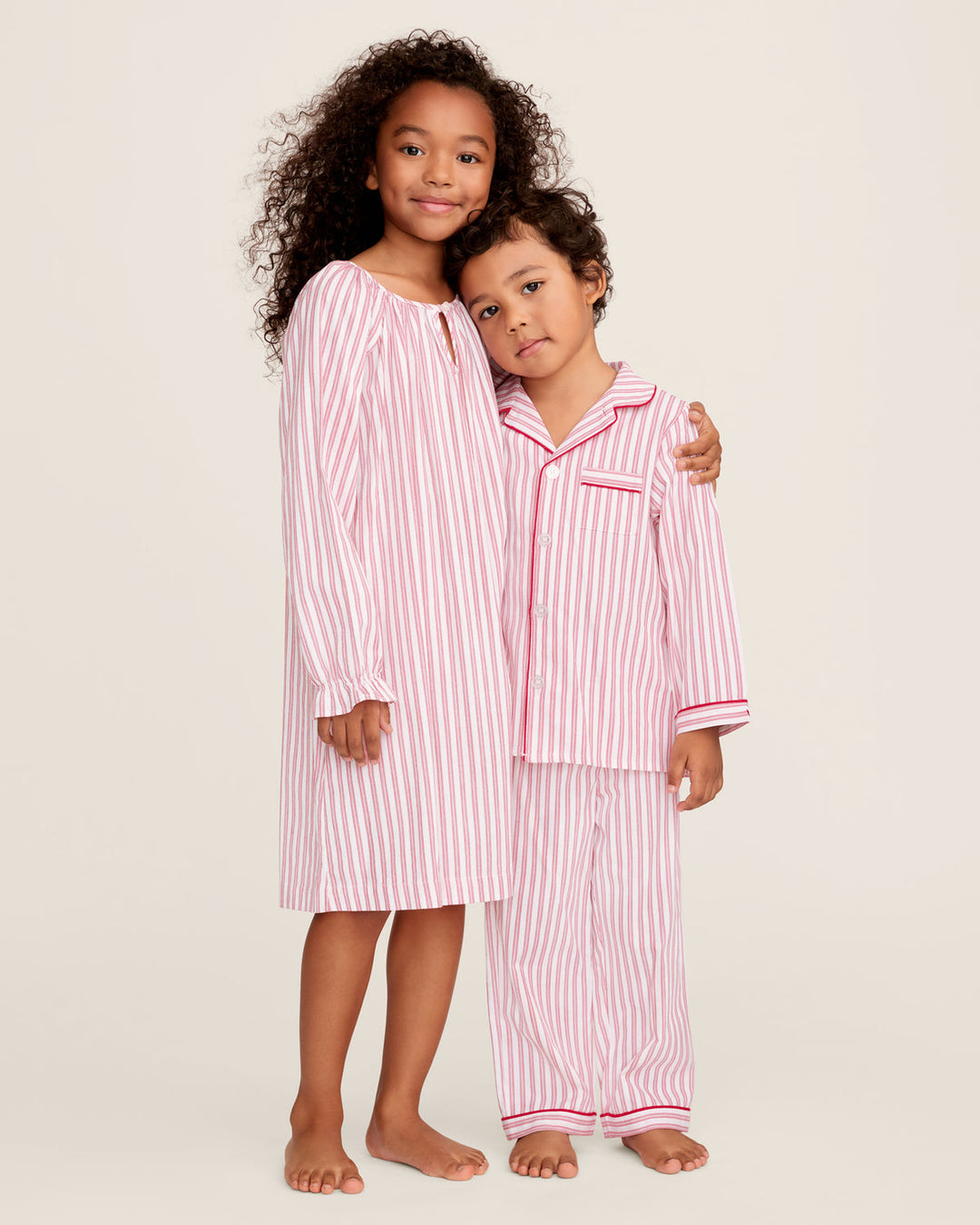 Kid's Antique Red Ticking Pajama Set