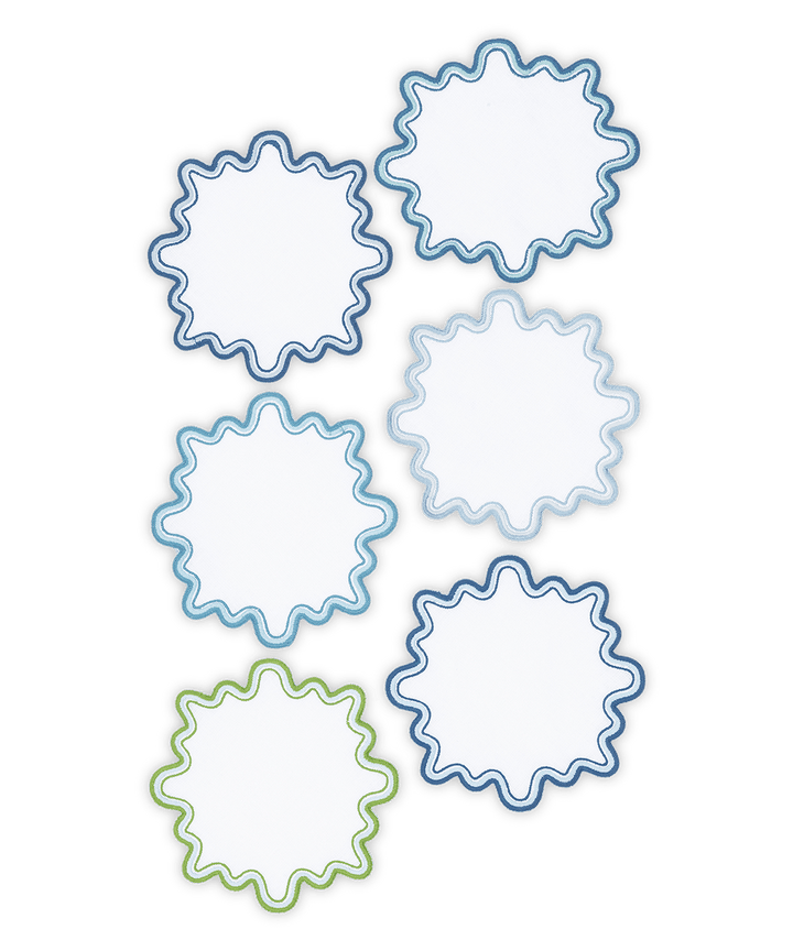 Wave 6" Round Cocktail Napkins (set of 6)