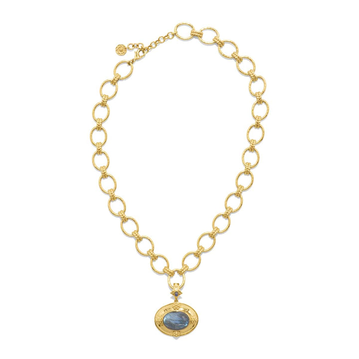 Cleopatra Pendant Necklace - Gold/Blue Labradorite