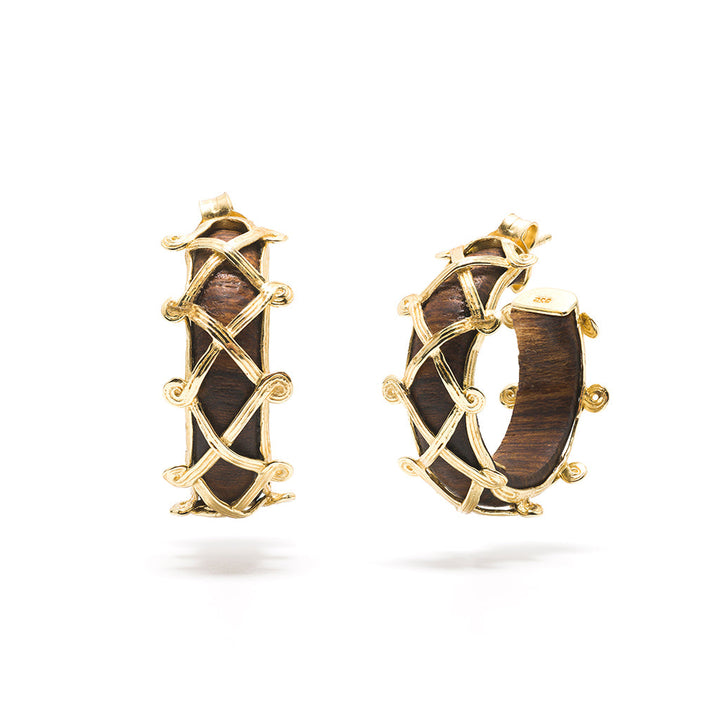 Earth Goddess Hoop Earrings- Teak