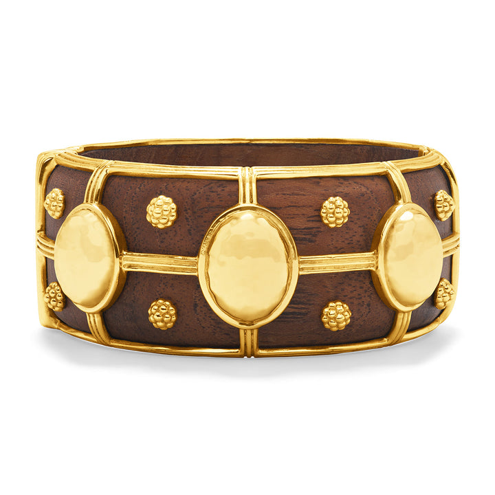 Gaia Grande Hinged Bangle - Teak