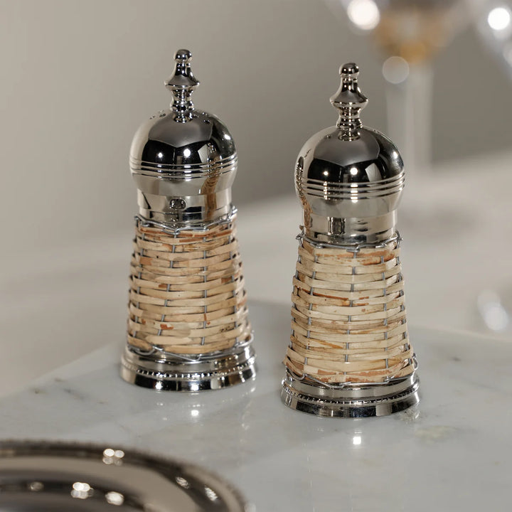 Cap Ferrat Rattan Covered Salt & Pepper Shaker