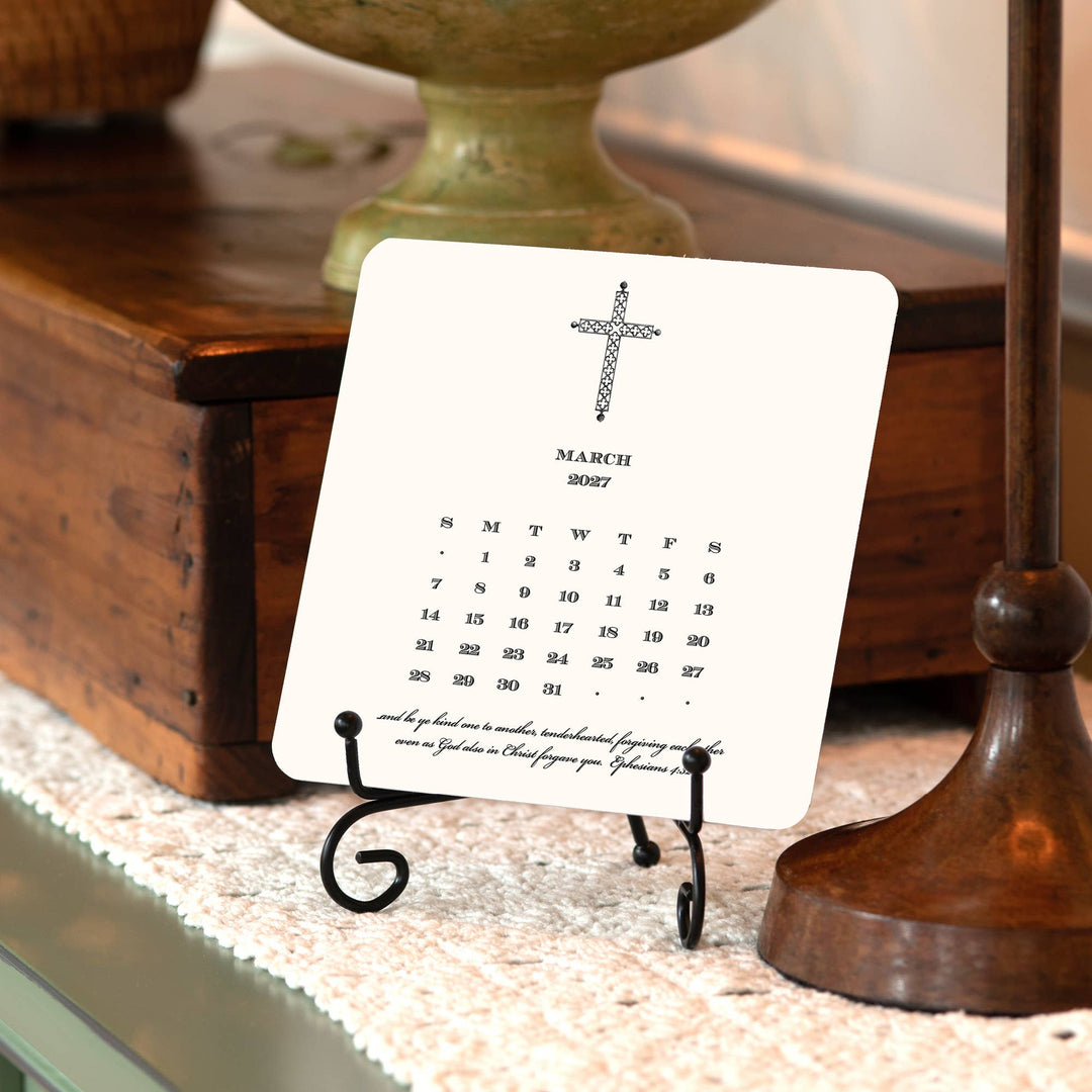 2027 Cross Calendar with Easel