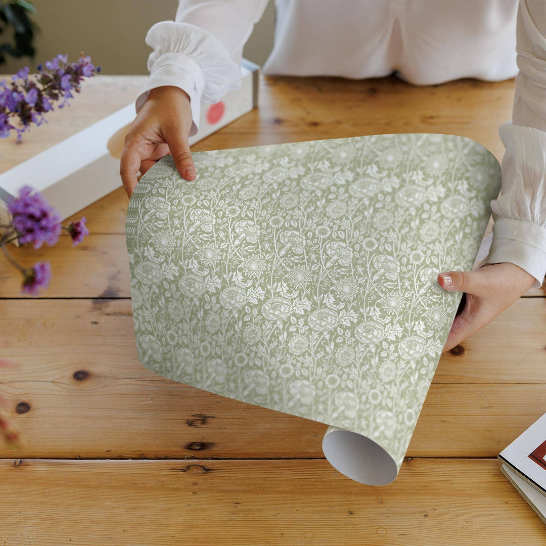 FRESH LINEN SCENTED Drawer Liners in SAGE GREEN William Morris Design