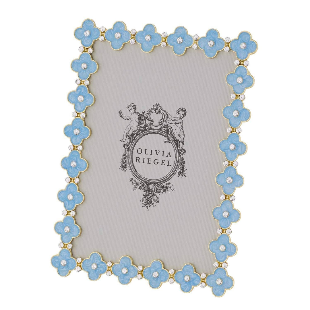 Light Blue Enamel  5x7 Clover Frame