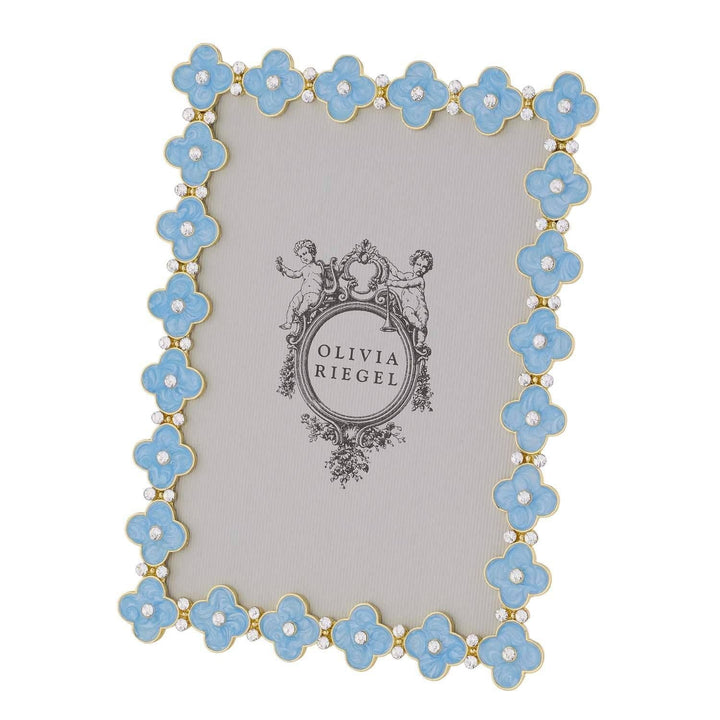Light Blue Enamel  5x7 Clover Frame