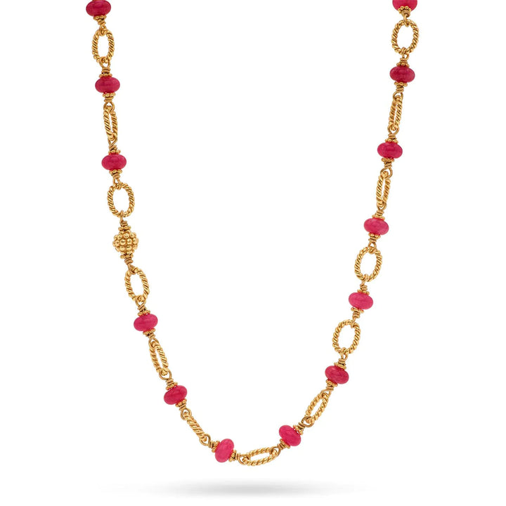 Berry & Bead 24" Chain - Peony Jade