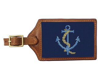 Anchored Needlepoint Luggage Tag